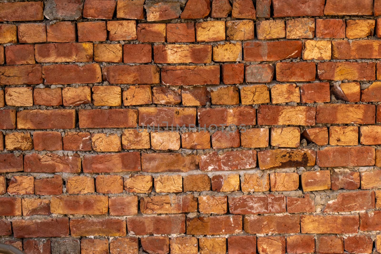 Red color Grungy Brick wall texture background