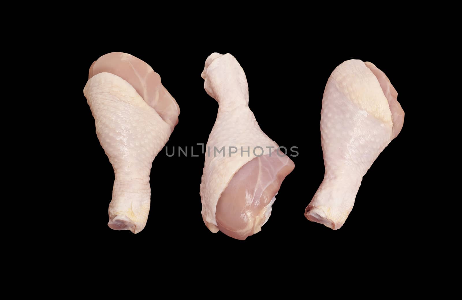Raw Chicken meat isolated on black background by SlayCer