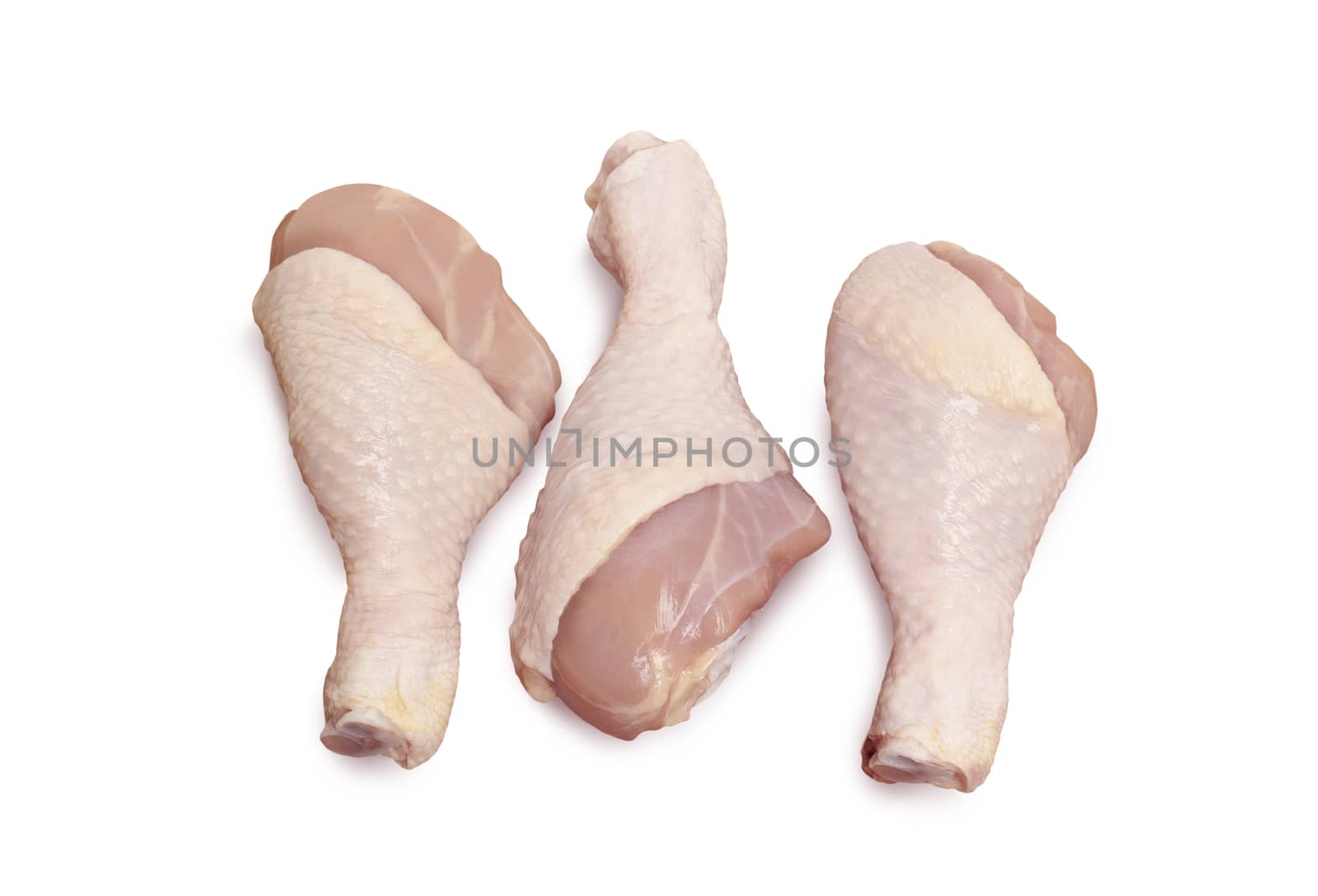 Raw Chicken meat isolated on white background. With clipping path