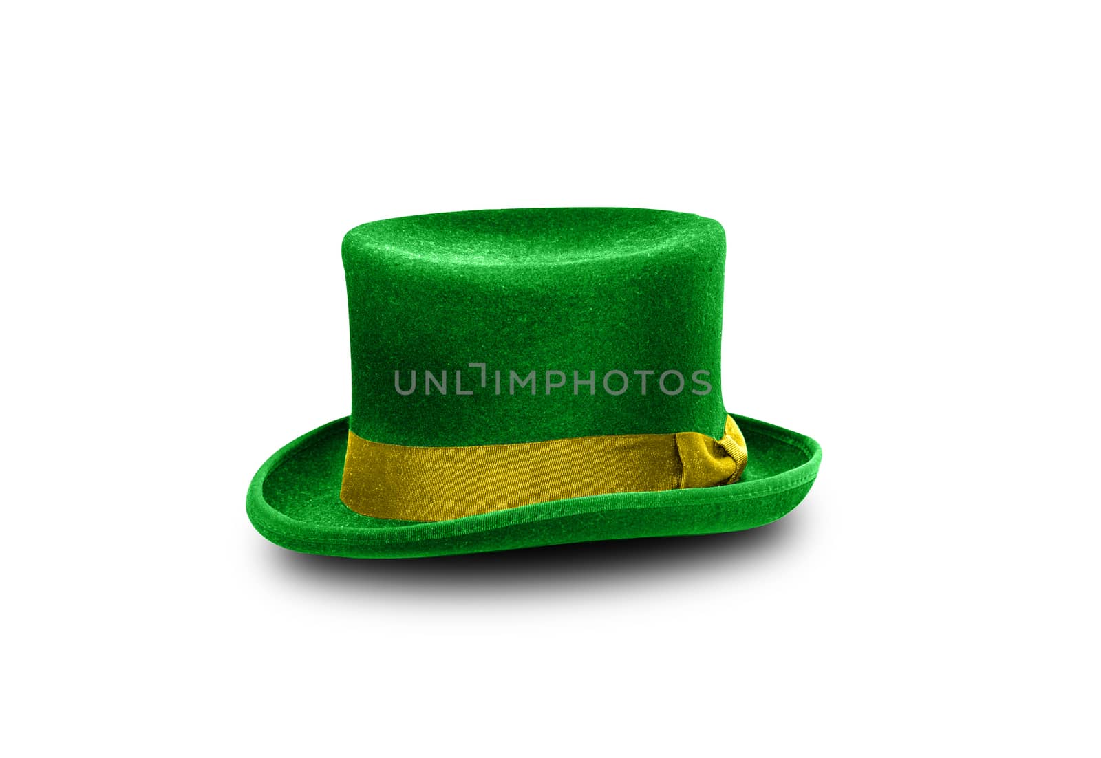 Green St. Patrick's Day hat isolated on white background. With clipping path