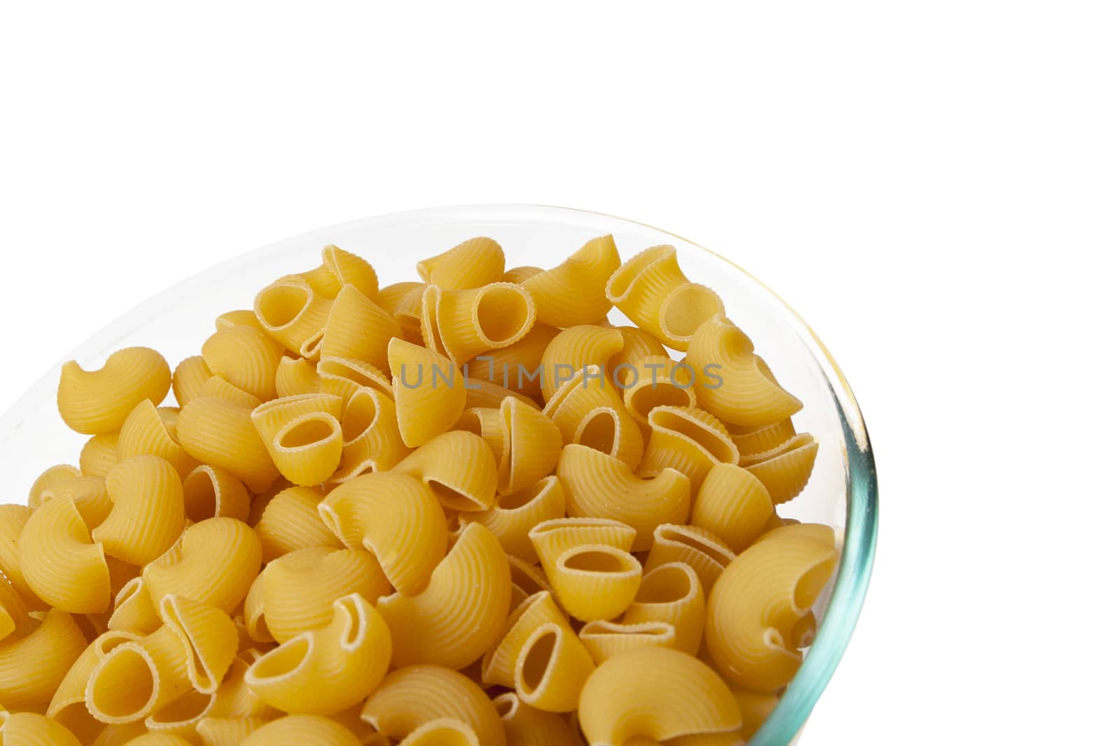 Pasta Pipe Rigate isolated on white background