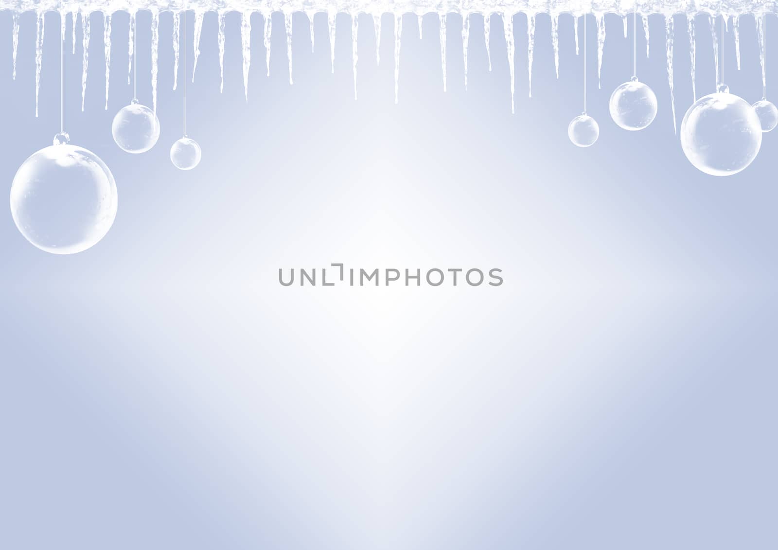 Gradient blue blank paper template background with winter icicle by cougarsan