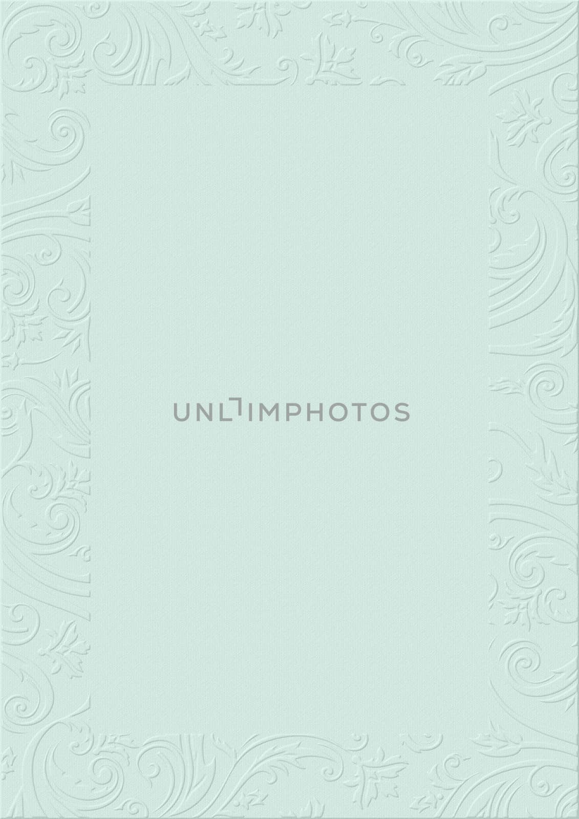 Pastel blue textured background paper embossed floral border by cougarsan