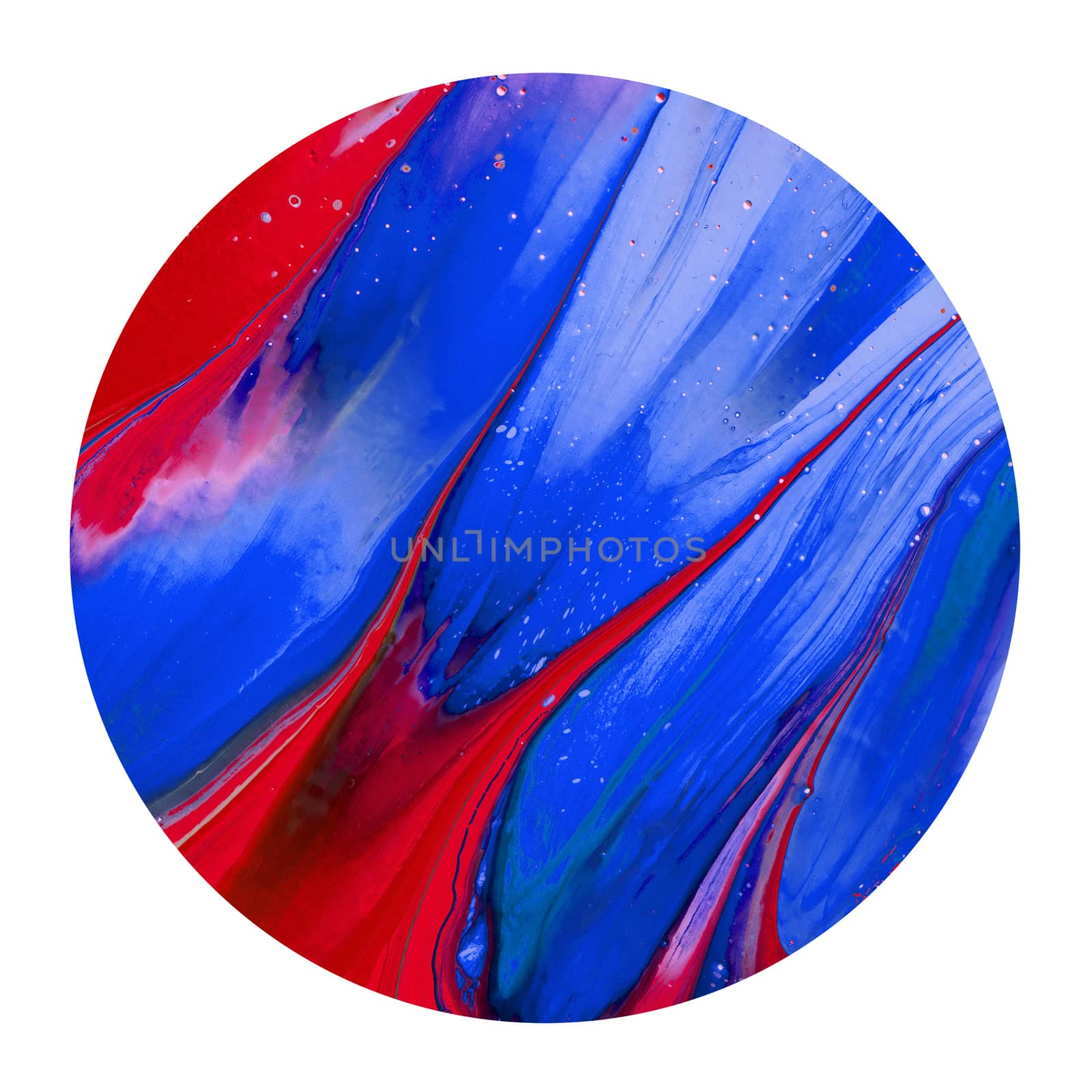 Colorful blue and red ink brush shinny design element by cougarsan