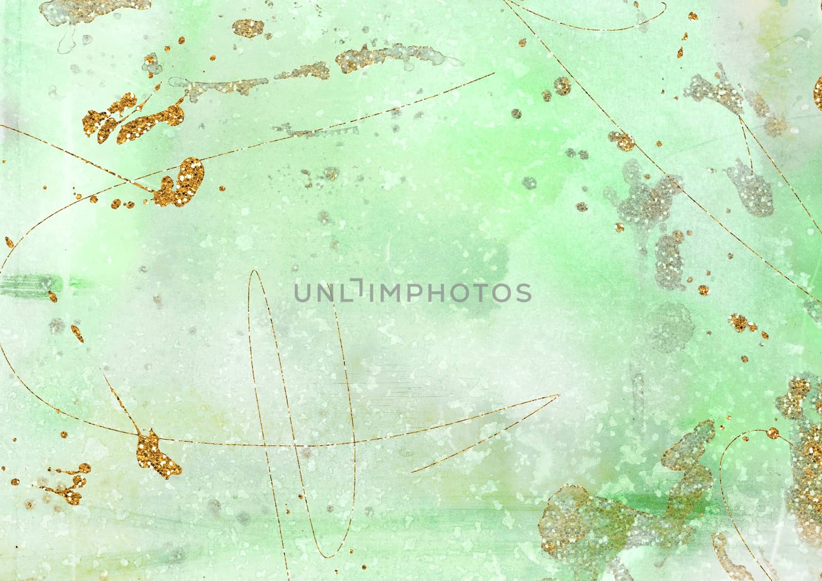 The gradient green grungy textured background with glitter effect