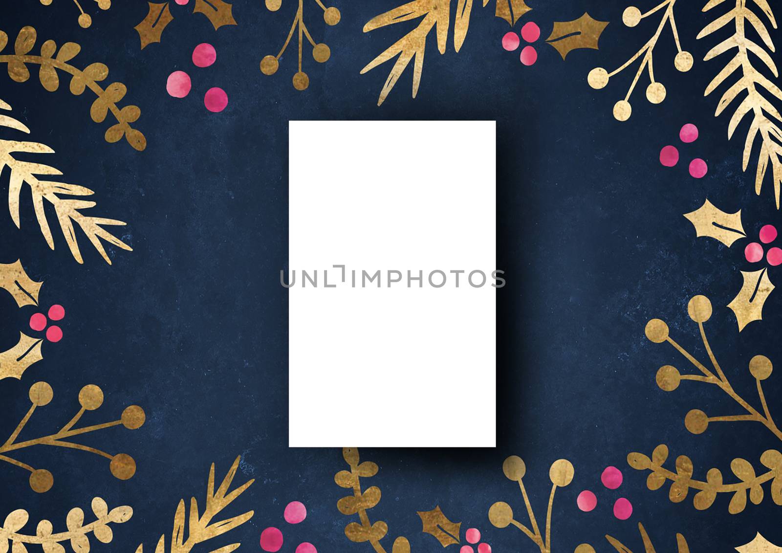 Namecard mockup template background with elegant flower border by cougarsan