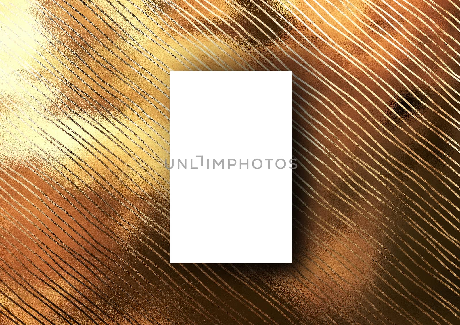 Business card mock-up template with gold crooked line pattern ba by cougarsan