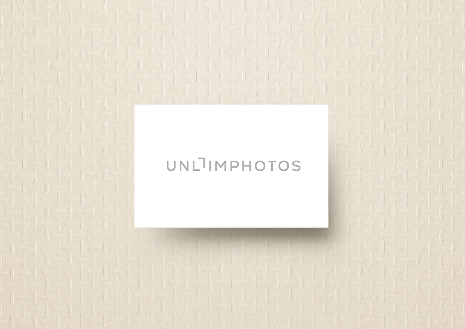 The vertical business card mock-up template pastel neutral sand color fashion pattern paper background