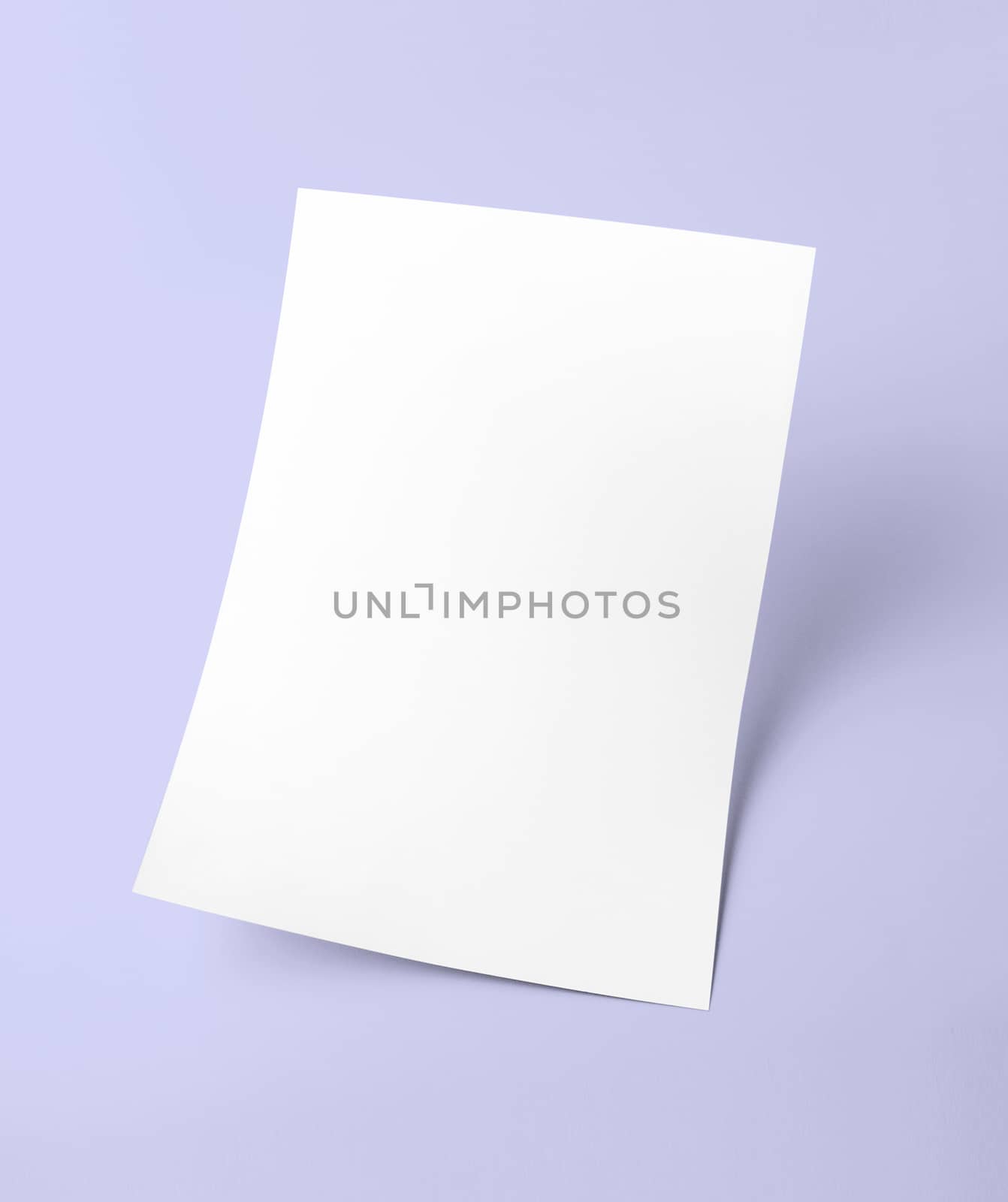 White blank document paper template with purple background by cougarsan