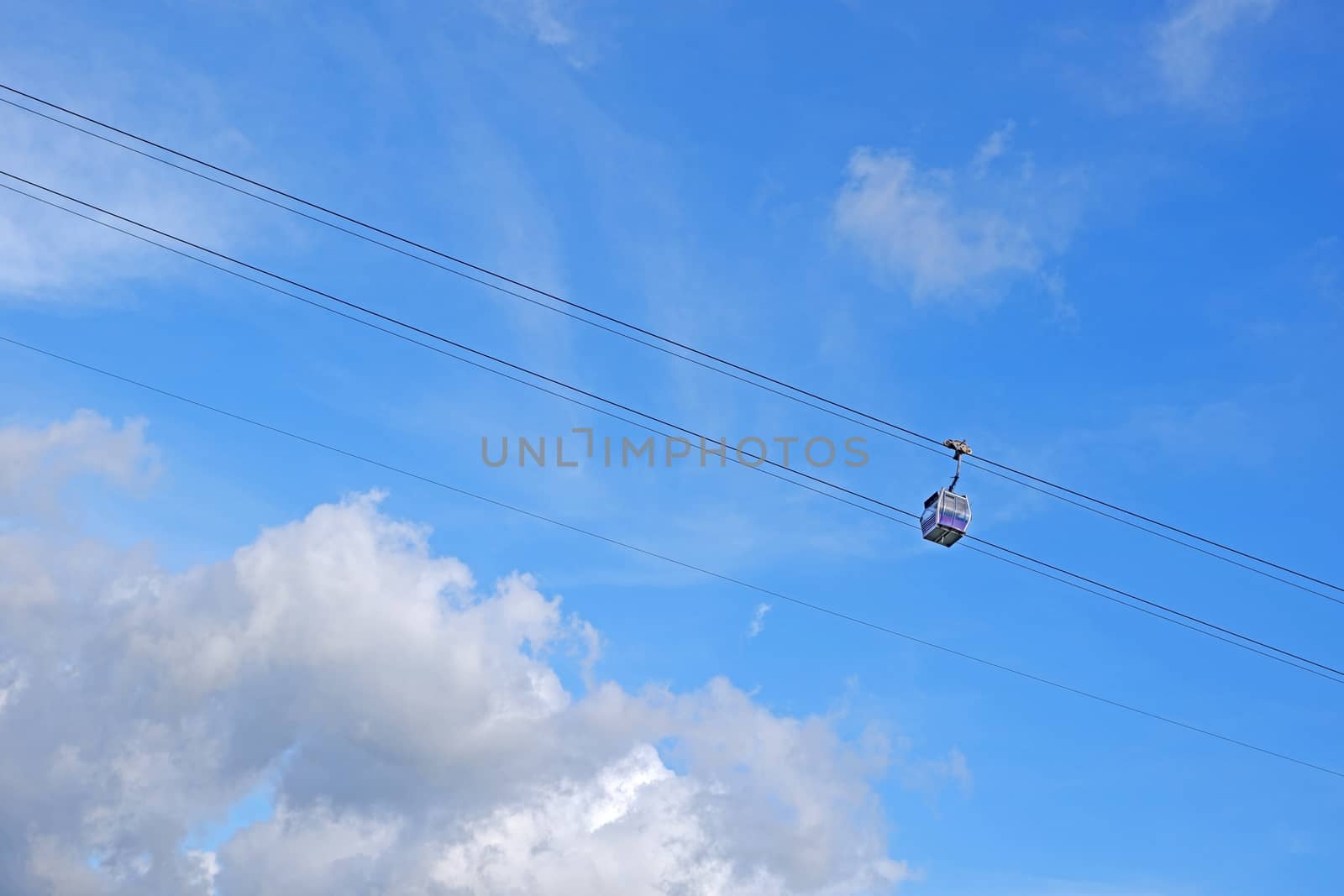 The transportation tool mountain cable car for sight seeing in Hong Kong