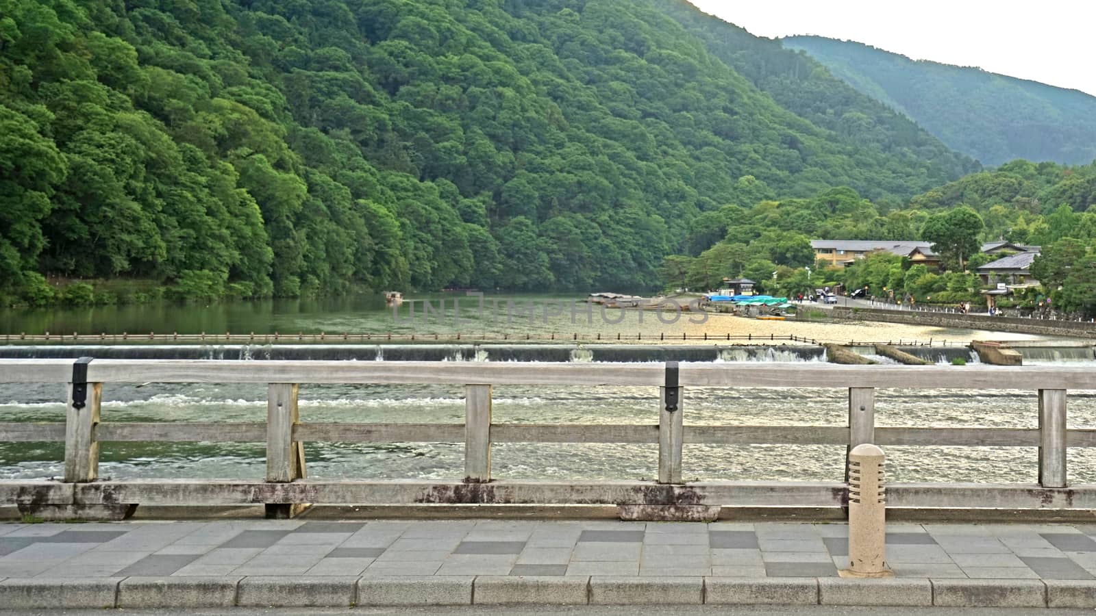 Traditional bridge, footpath, mountain, bridge, rapid river in J by cougarsan