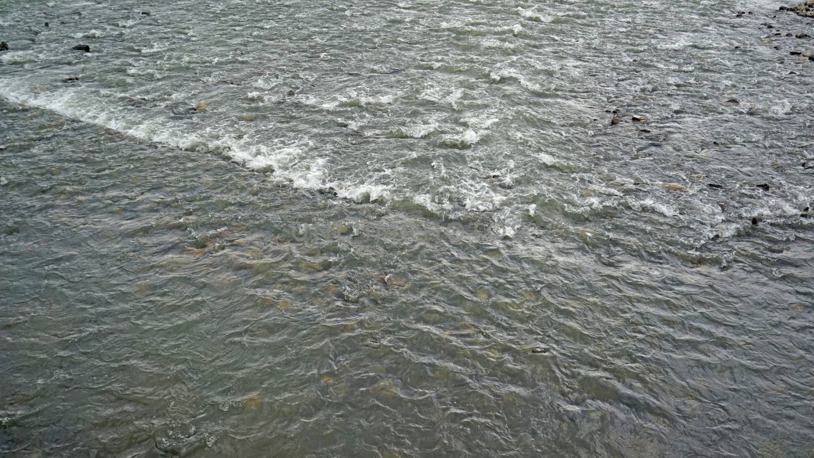 The rapid river and wave in countryside of Japan Kyoto