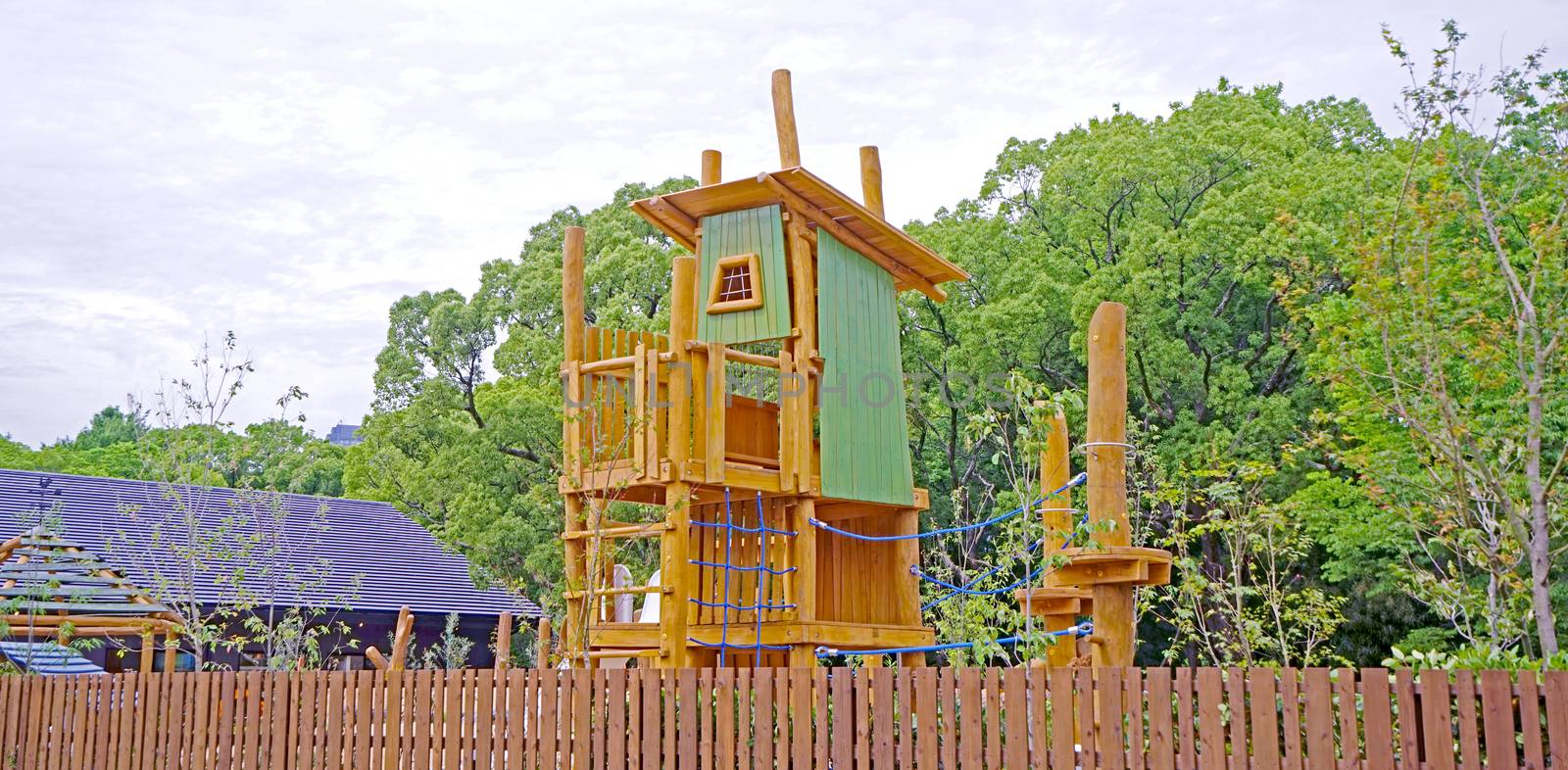 Colorful children playground equipment in Japan park
 by cougarsan