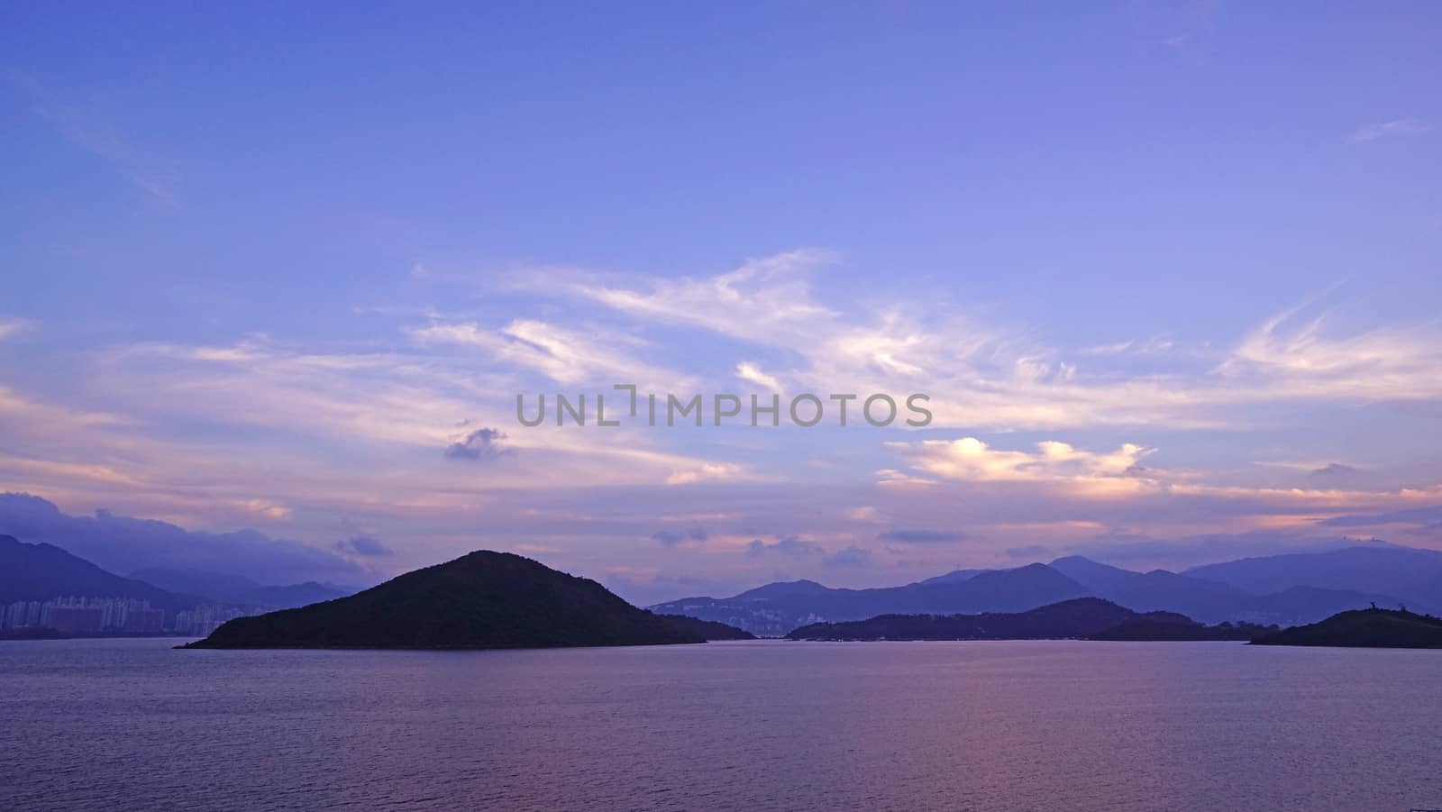 The natural landscape photography, mountains, ocean, clouds and sky