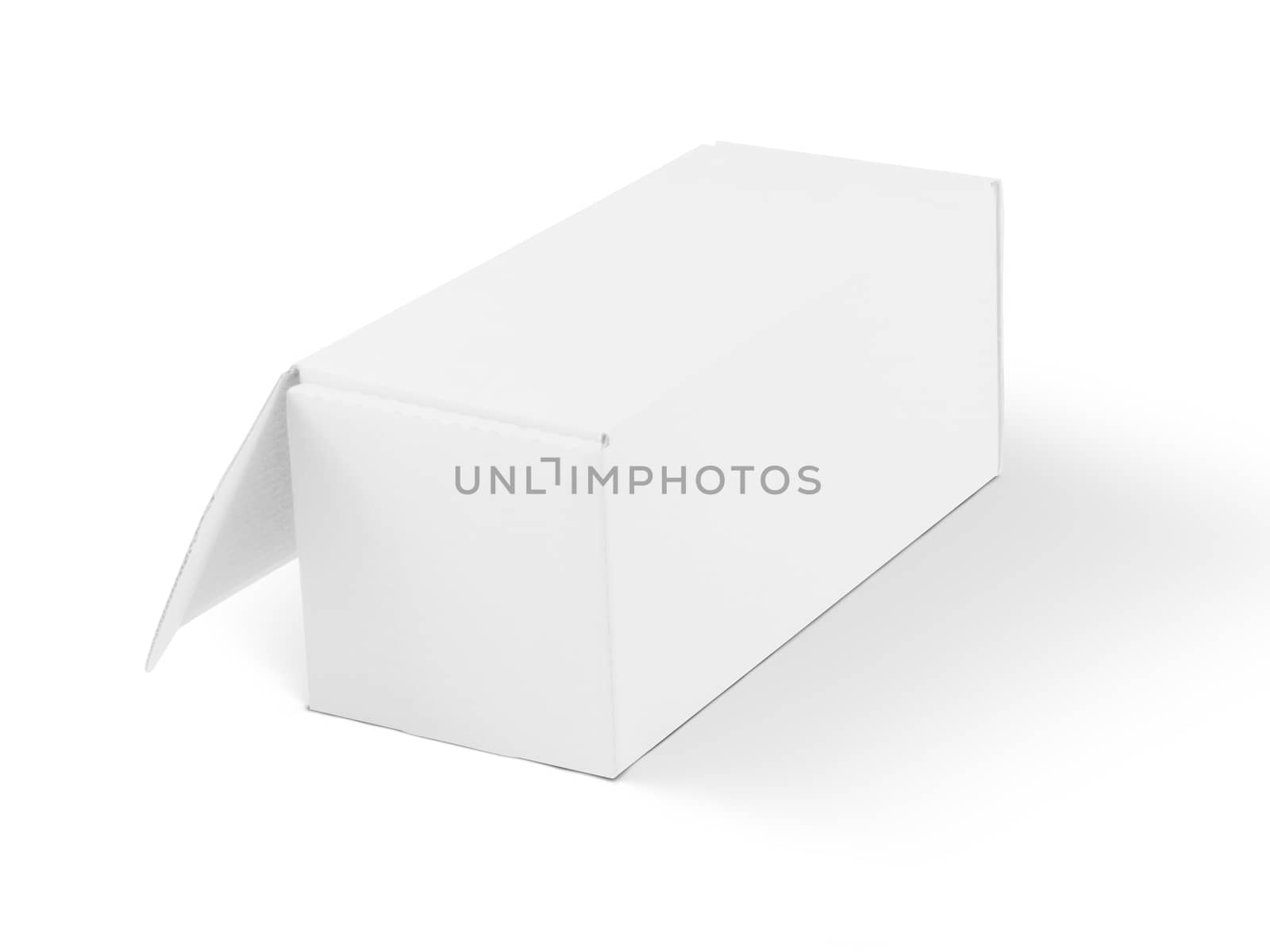 The isolated white packaging box for branding mockup back 