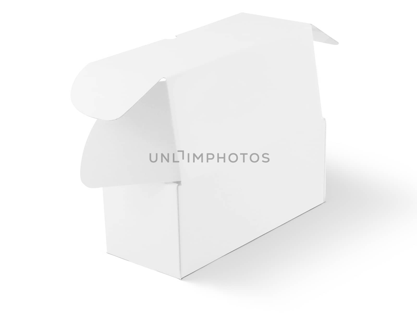 Isolated white packaging box for branding mockup by cougarsan