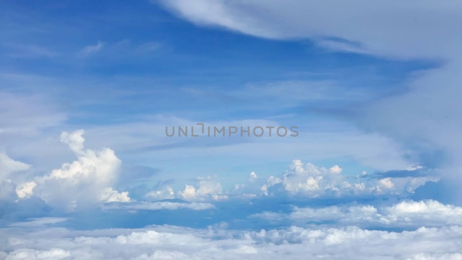 Blue sky cloud background from the aerial view