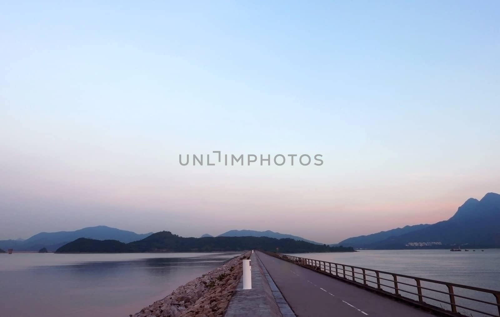 footpath in the middle of reservoir and ocean by cougarsan