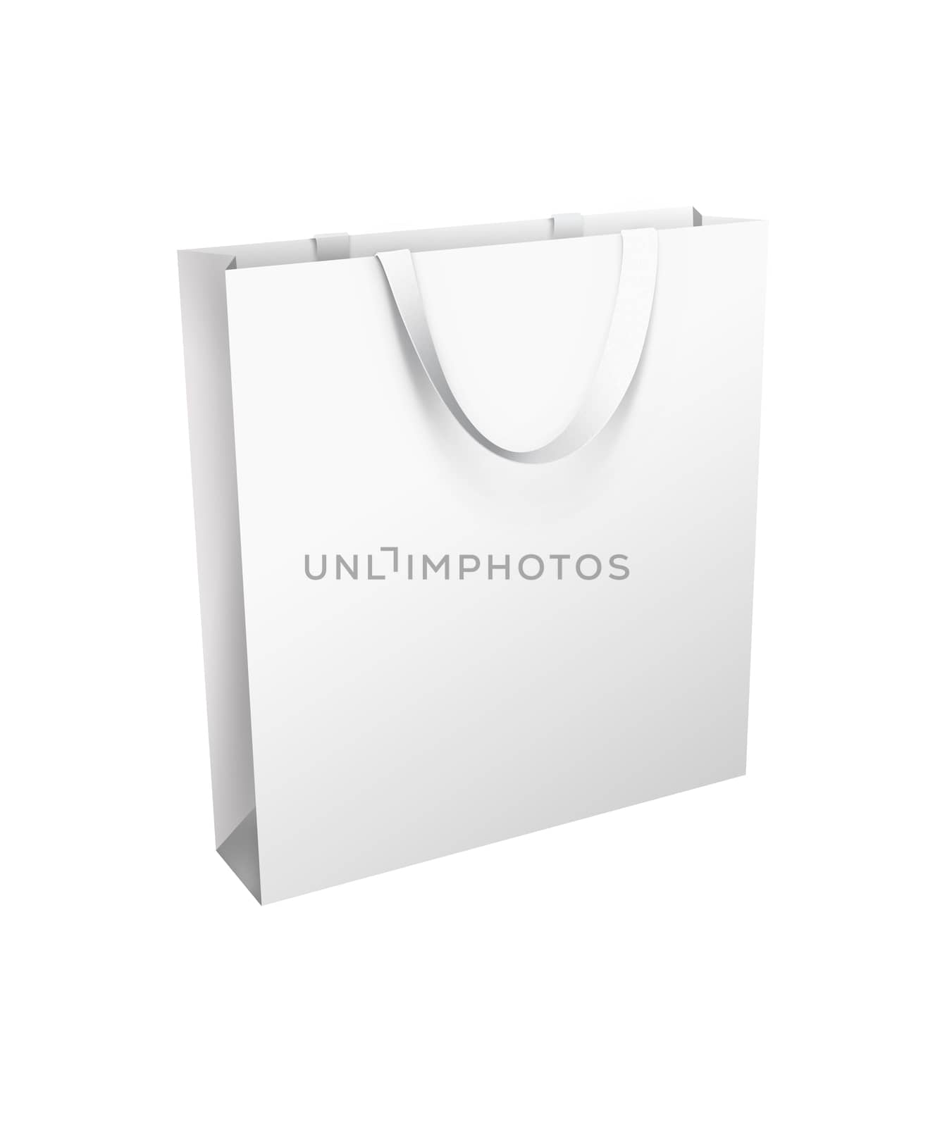 Isolated white shopping bag with white handle by cougarsan