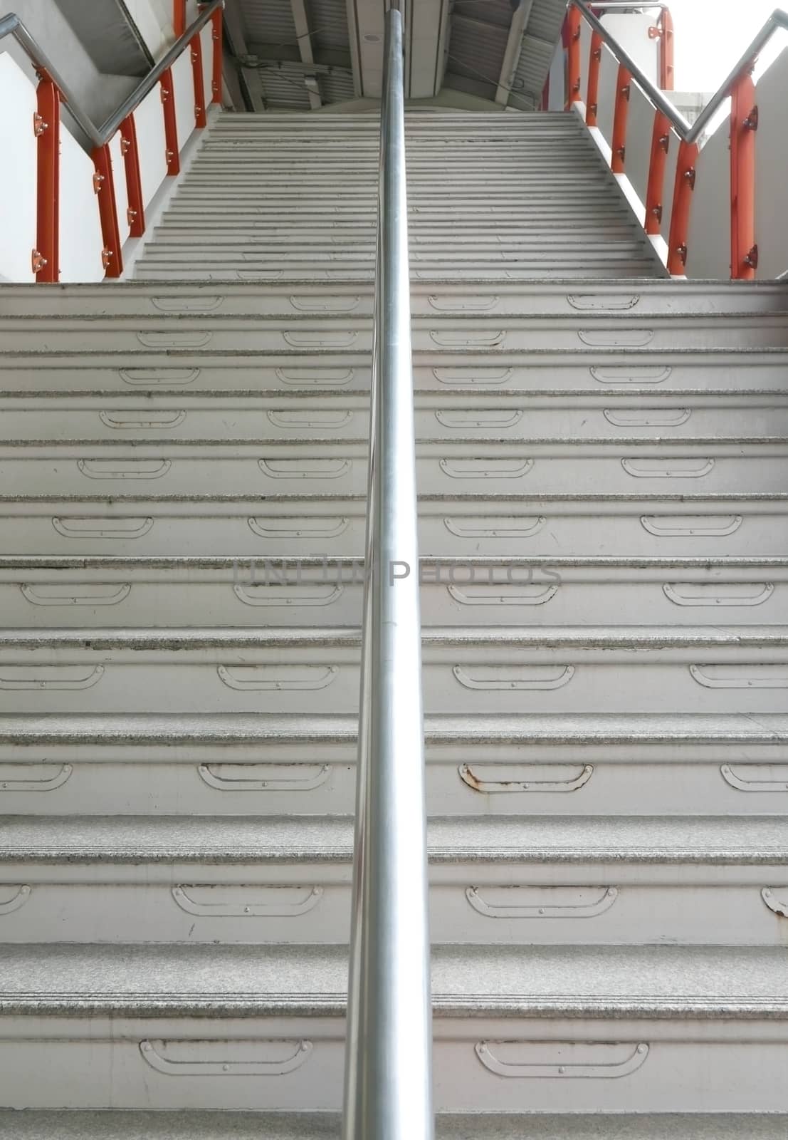 Vertical up and down staircase in the station building 