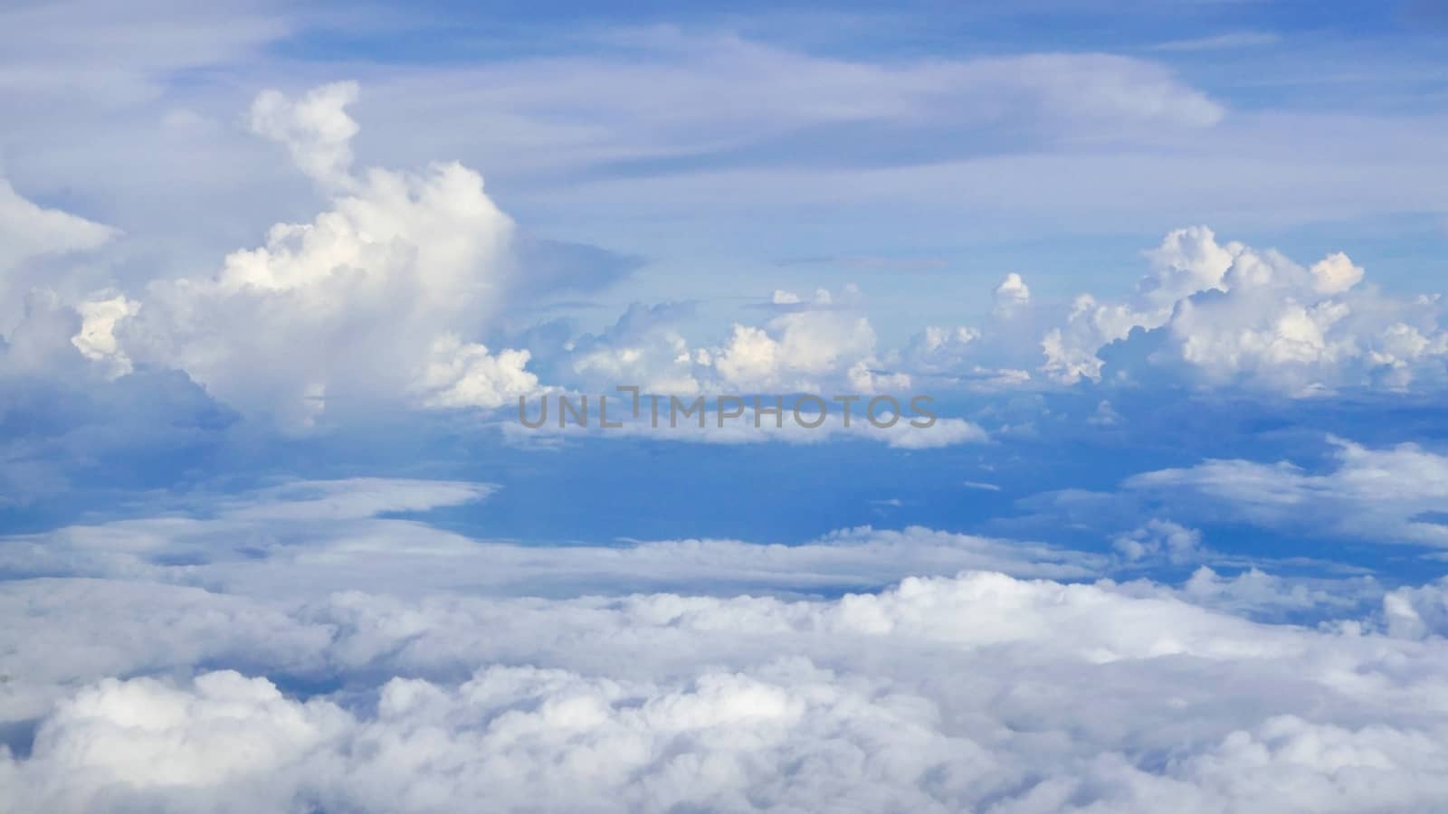 Blue sky cloud background from the aerial view