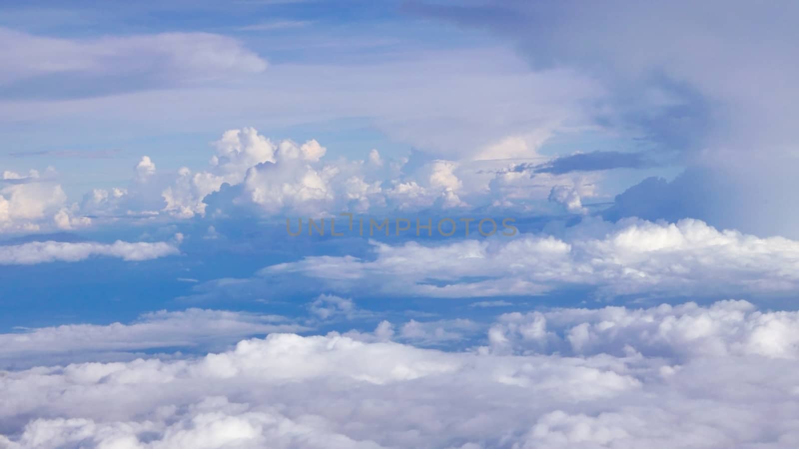 Blue sky cloudscape background from aerial view by cougarsan