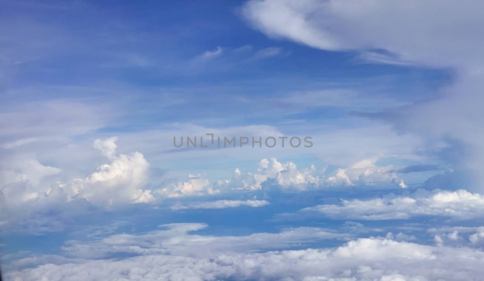 Blue sky cloudscape background from aerial view by cougarsan