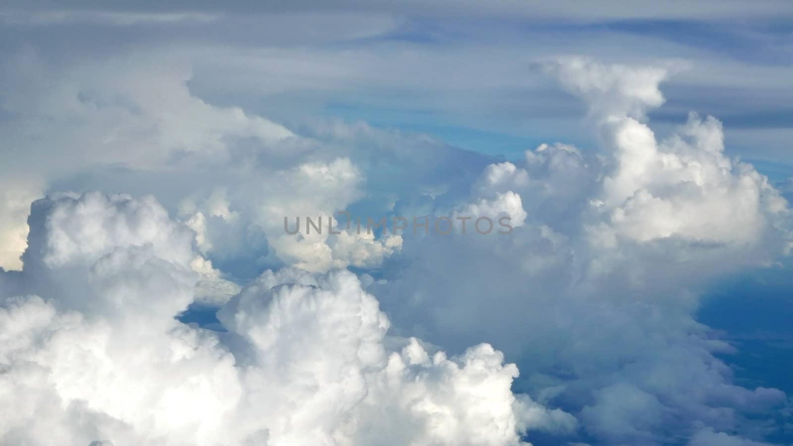 Blue sky cloudscape background from aerial view by cougarsan