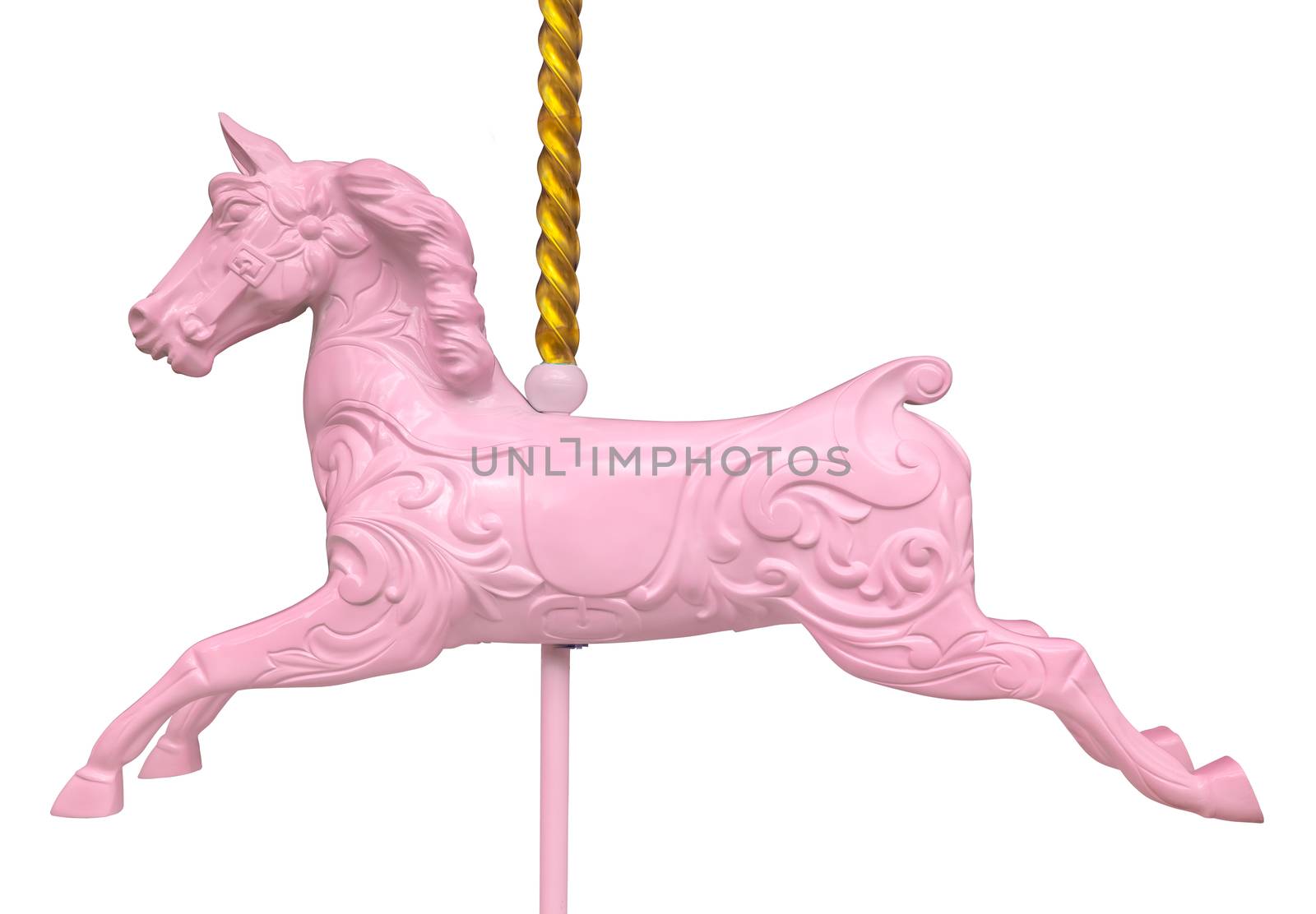 Isolated Pink Carousel Horse by mrdoomits