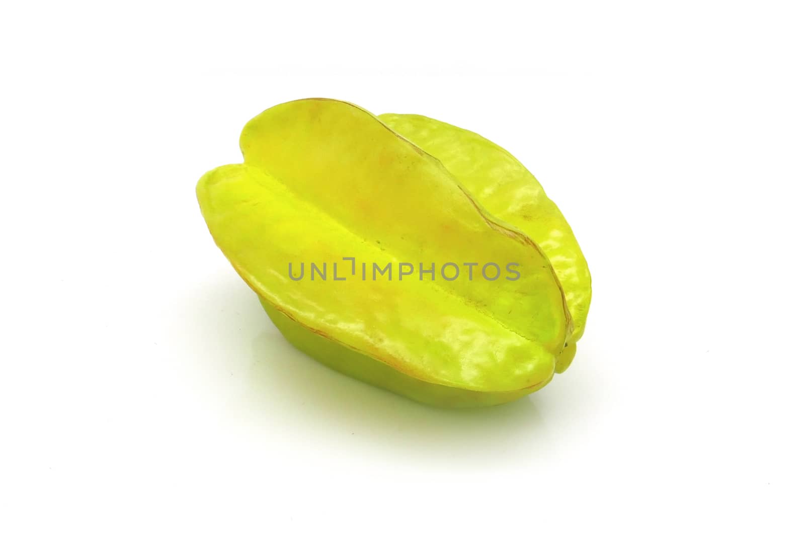 Averrhoa carambola fruit on white background