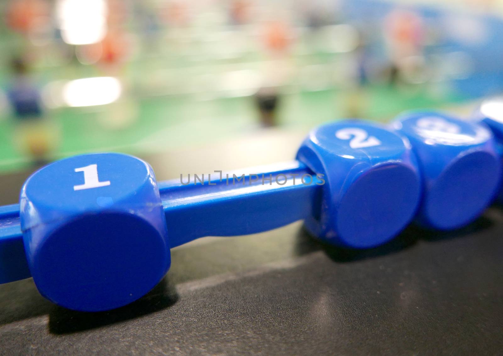 Soccer football game machine closeup by cougarsan