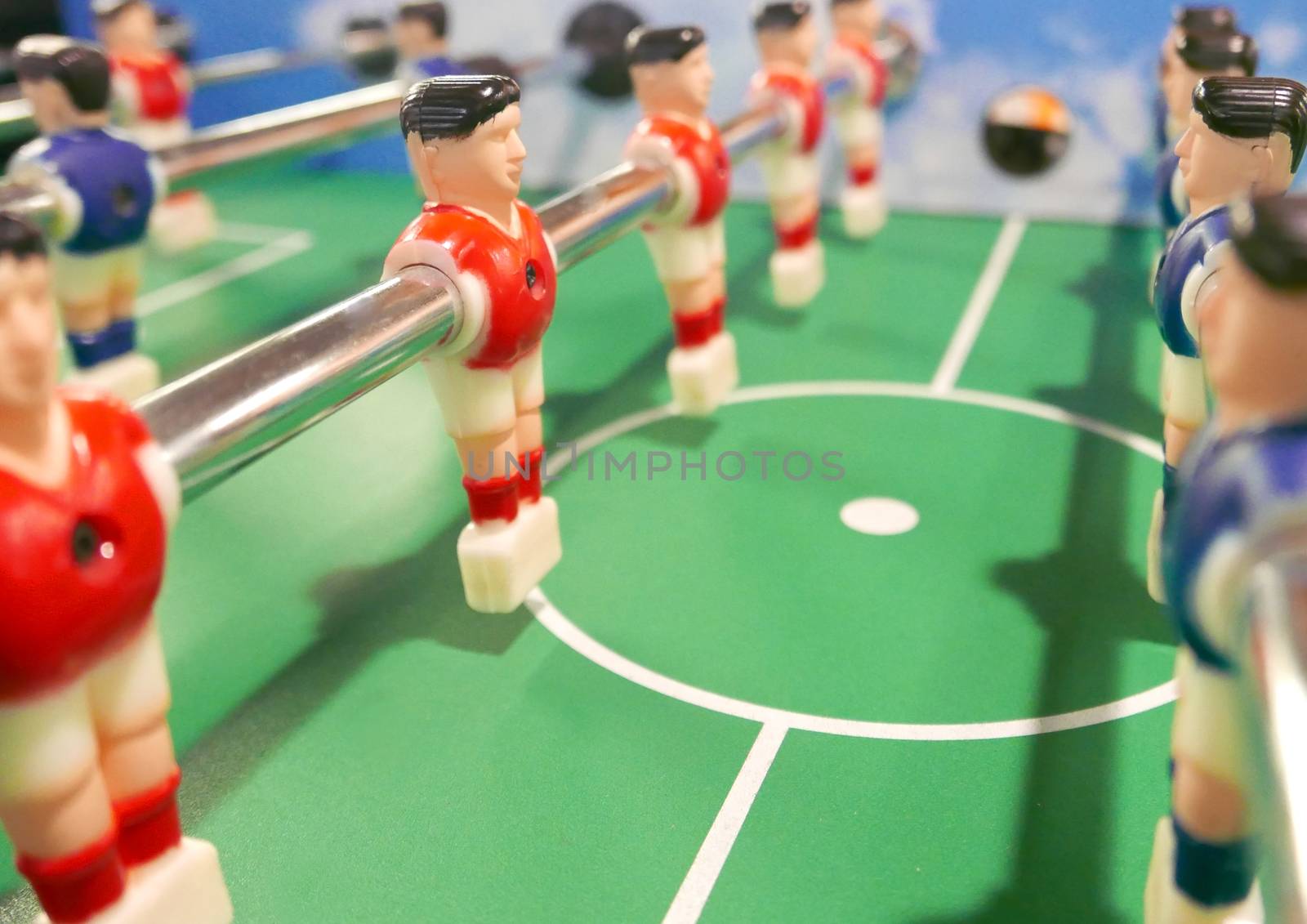 Soccer football game machine closeup by cougarsan