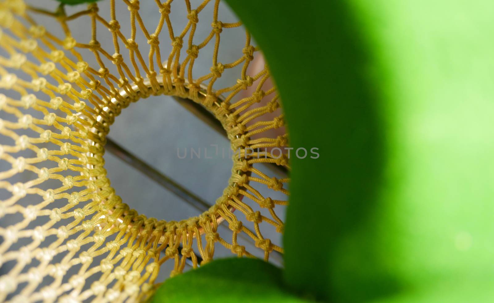 Green snooker table and hole net closeup