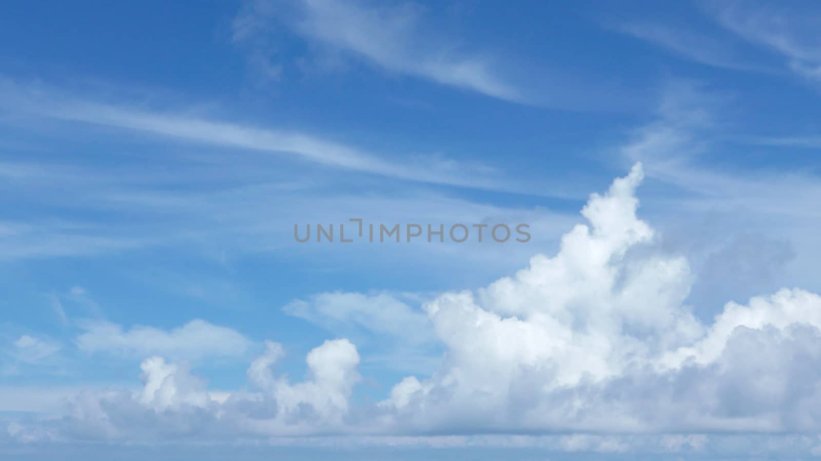 Beautiful white clouds in the blue sky