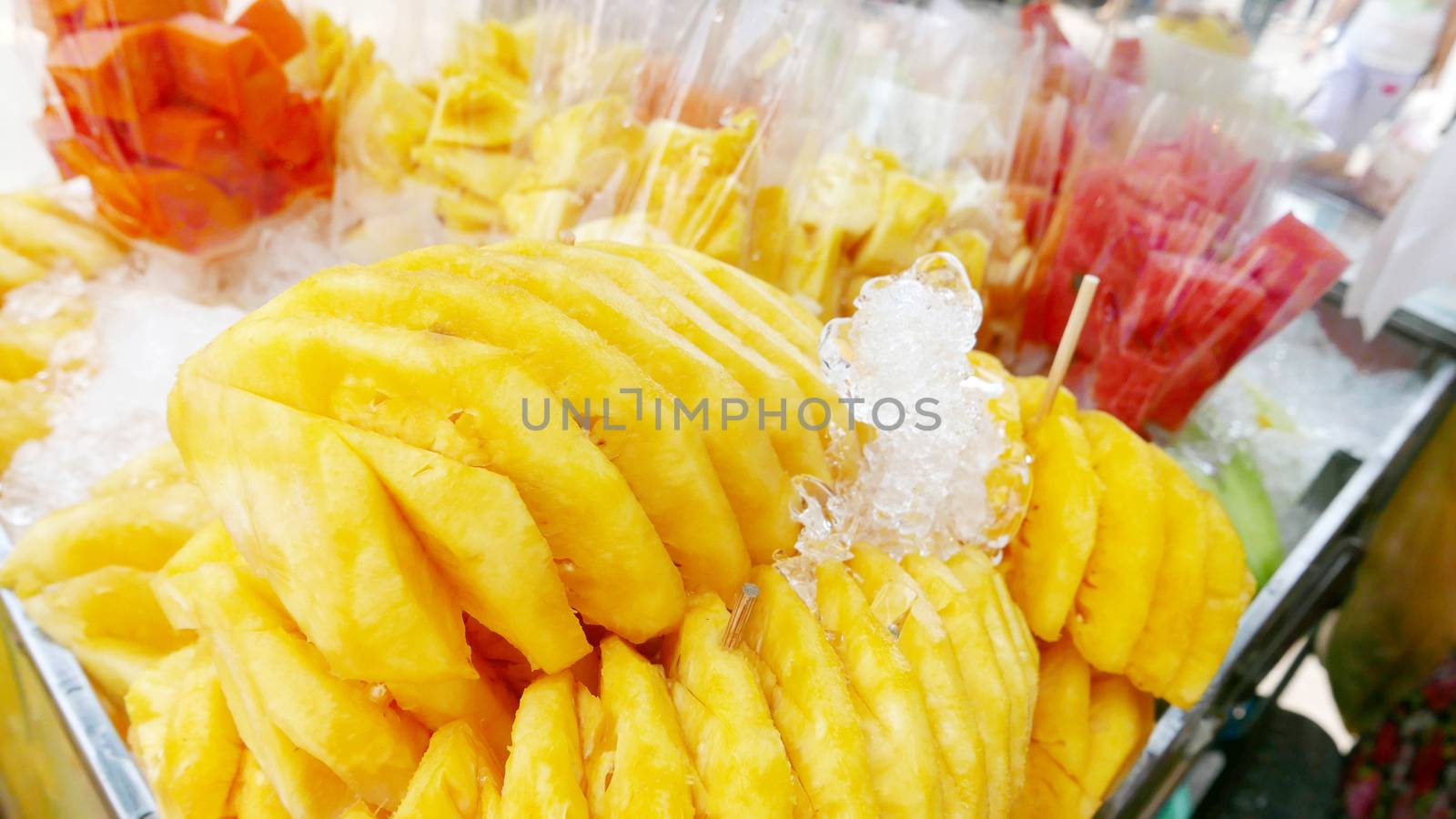 Thailand fruit market closeup