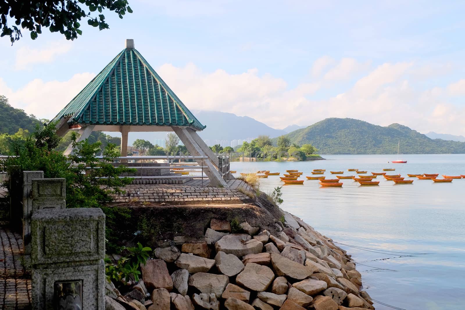 asia, boat, clouds, cloudscape, countryside, culture, daytime, fence, footpath, harbor, landscape, morning, nature, nautical, ocean, outdoor, peaceful, recreational, reflection, road, rural, sea, seascape, ship, sunny, tourism, transportation, travel, water, wood, wooden by cougarsan