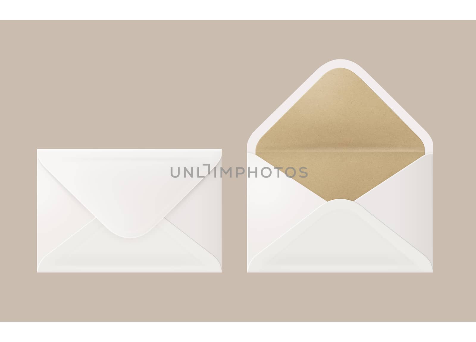 White and brown envelope by environmental materials for postage  by cougarsan
