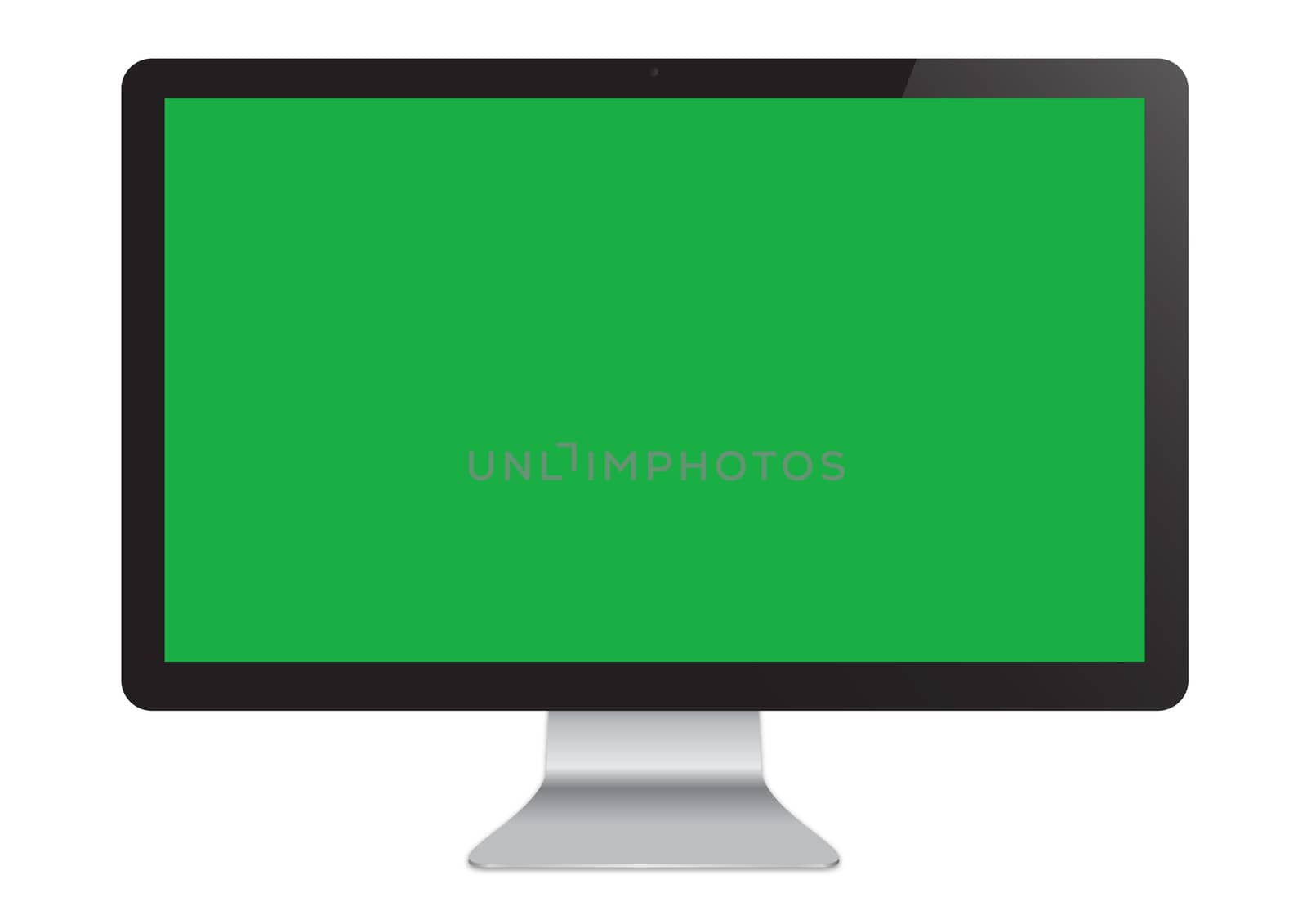 Isolated LED green screen Cinema Display computer monitor mockup by cougarsan