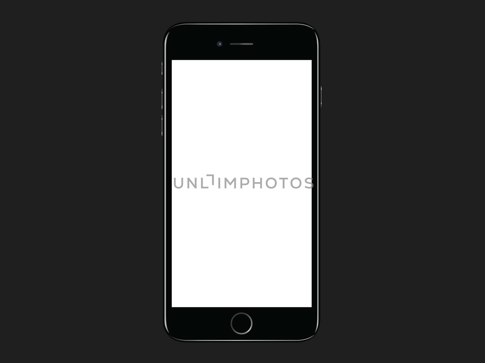 Jet black Smartphone 7 Plus mockup template by cougarsan