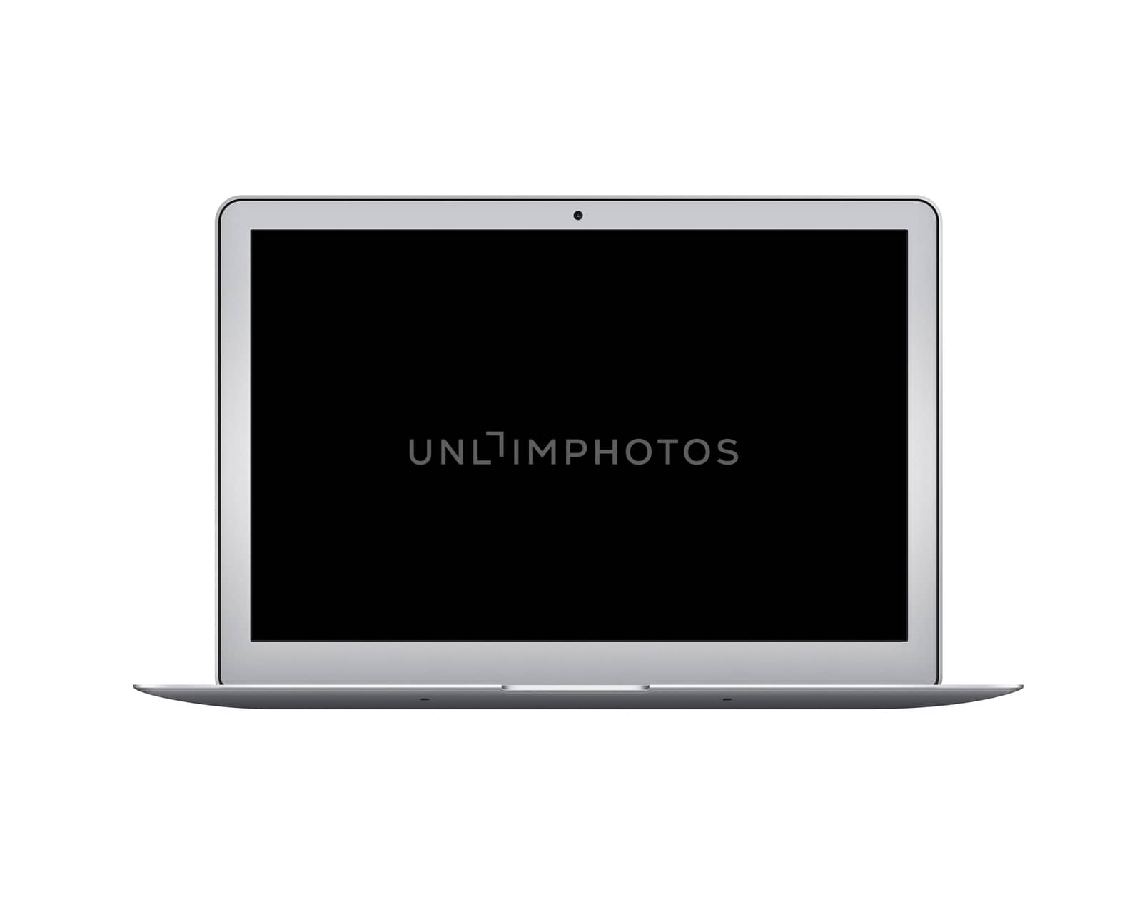 Isolated laptop computer mockup on the white background