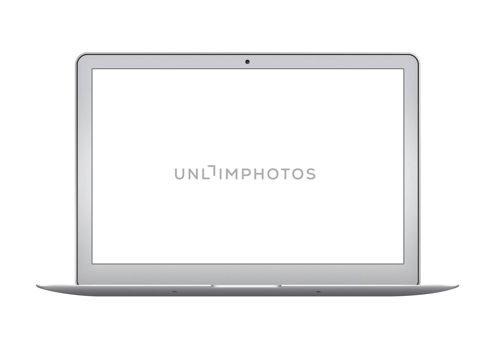 Isolated Apple MacBook Air notebook computer mockup on white background