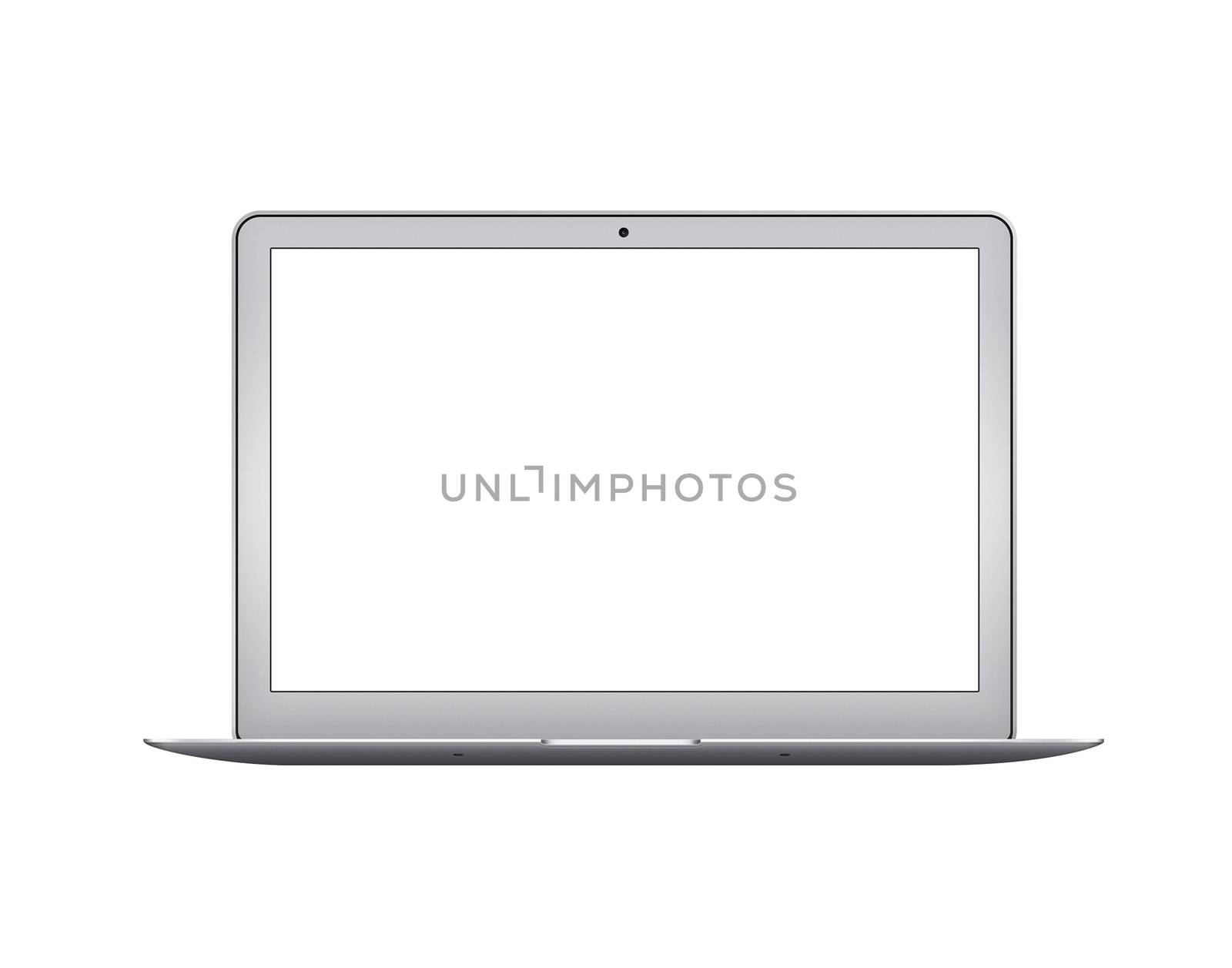 Isolated Apple MacBook Air notebook computer mockup on white background