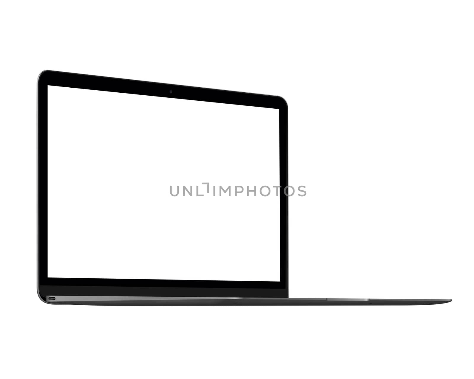 Isolated gray laptop computer mockup  by cougarsan