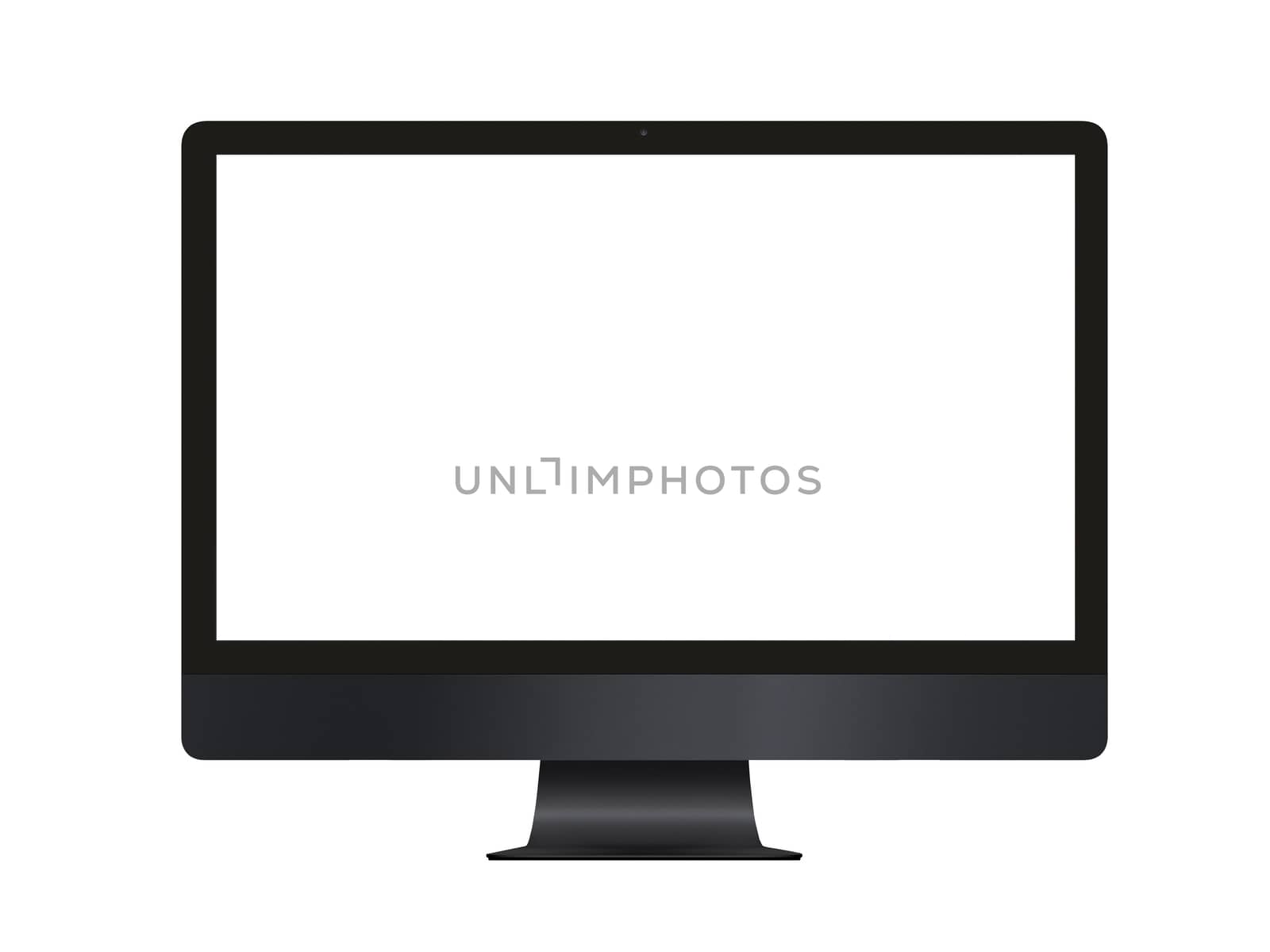 Isolated black professional computer on white blackground