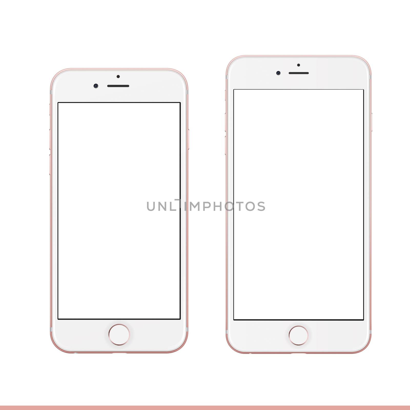 Rose gold Apple iPhone 6s Plus mockup template
