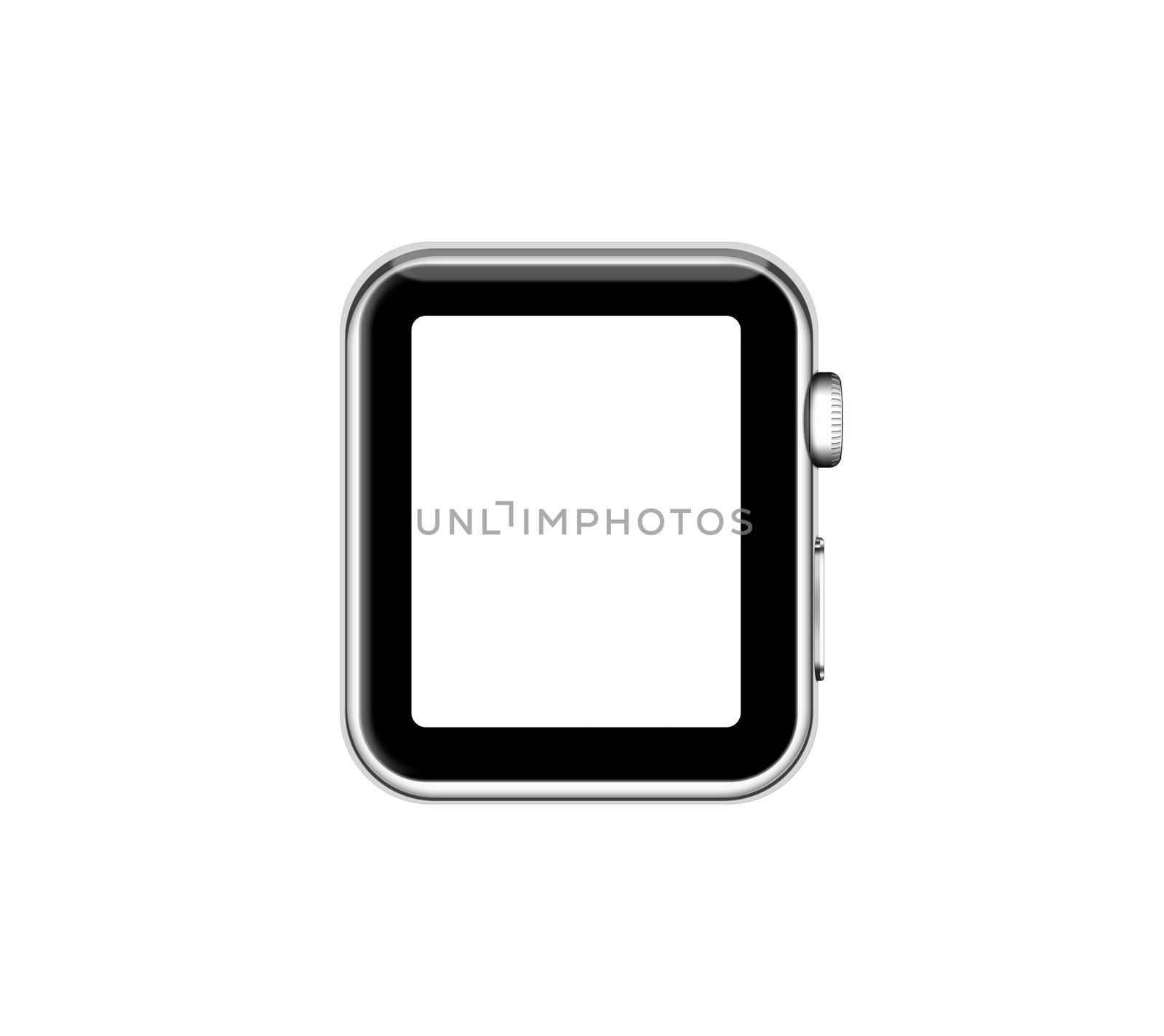 Isolated silver aluminum case smart watch  by cougarsan