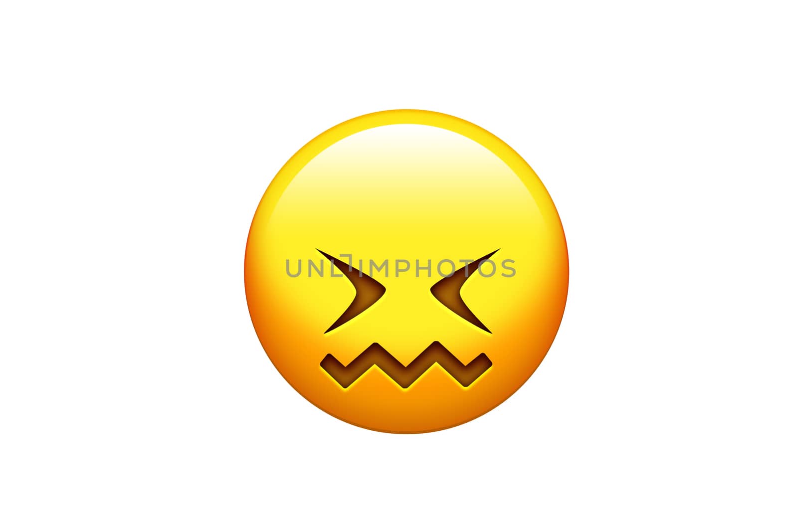 The emoji yellow doh, upset face and closing eyes icon