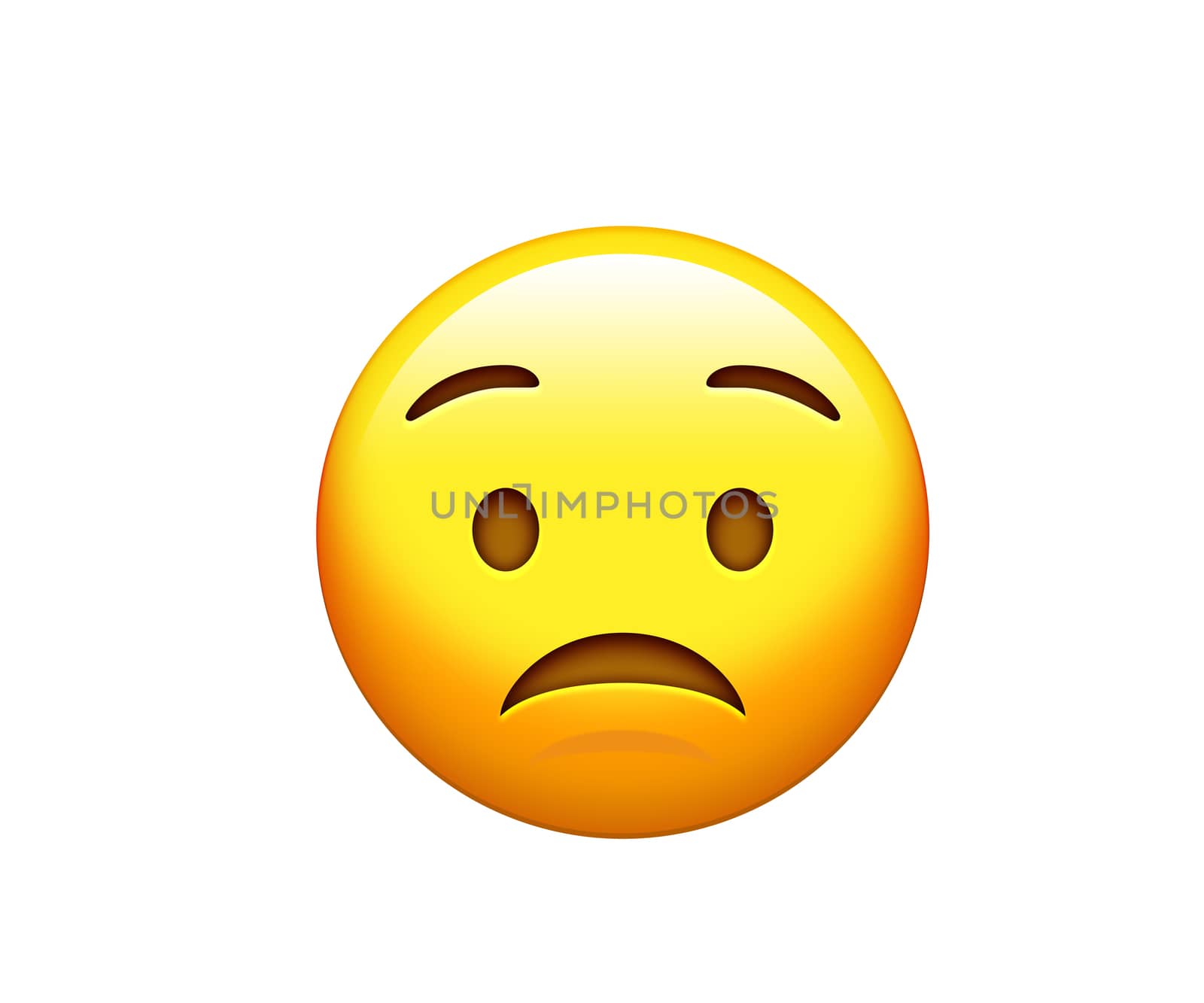 The emoji yellow sad, upset face with frown icon