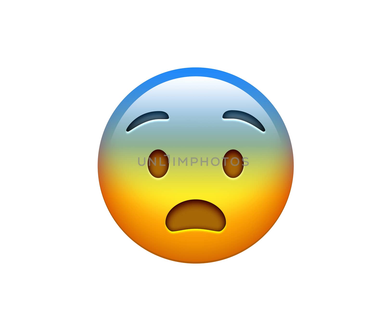 Isolated emoji yellow headache spooky face icon by cougarsan