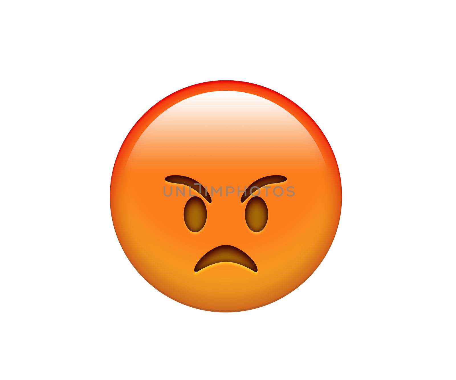 Emoji yellow angry emotional red face icon by cougarsan